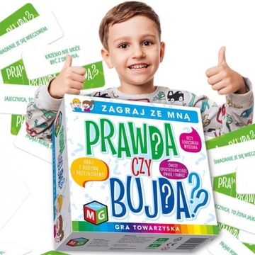Gra edukacyjna PRAWDA CZY BUJDA? QUIZ WIEDZY 5+ LOGICZNE MYŚLENIE, PAMIĘĆ