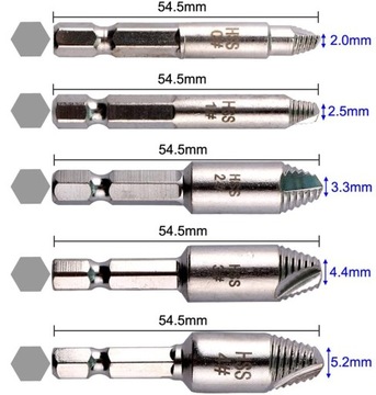НАБОР ЭКСТРАКТОРОВ ДЛЯ СЛОМАННЫХ ВИНТОВ HSS