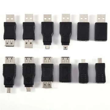 ZESTAW ADAPTER PRZEJŚCIÓWKA USB2.0 12SZT