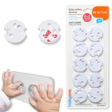 BABYONO ZABEZPIECZENIE DO GNIAZD ELEKTRYCZNYCH ZAŚLEPKA ROTACYJNA 10 SZTUK