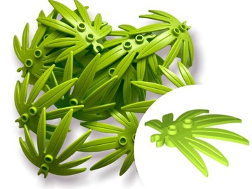 LEGO 10884 Liść ROŚLINA Palma Kwiat Kwiatek Limonkowy Green Zielony 2 szt