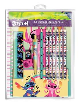 LILO I STITCH ZESTAW PRZYBORÓW SZKOLNYCH DŁUGOPIS OŁÓWEK KREDKI PIÓRNIK