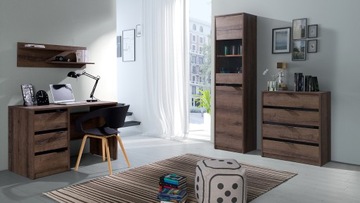 Мебель двойная полка подвесная над письменным столом, комод, детская кровать Денвер 07