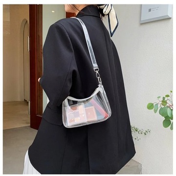 Clear Jelly Shoulder Bag For Women Y2K Small Zipp