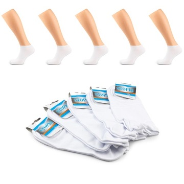 5X SKARPETY SKARPETKI BAWEŁNIANE STOPKI MĘSKIE BIAŁE 44-46