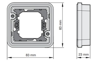 BERKER W.1 Одинарная рамка, скрытый монтаж, IP55, серый