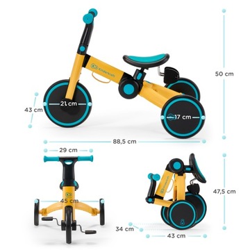 KINDERKRAFT Детский беговел, трехколесный велосипед, 3-в-1 4Trike Blue