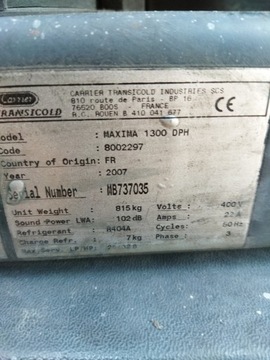 Холодильная установка Carrier maxima 1300 DPH, 2007 г.