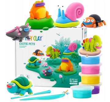 Masa Plastyczna Hey Clay-Zestaw do Modelowania Egzotycznych Zwierząt+3 lata