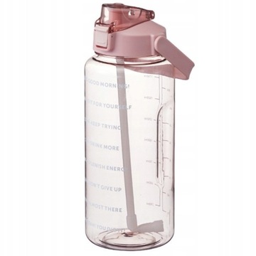 BIDON motywacyjny butelka na wodę 2L 2000 ml czarny, różowy