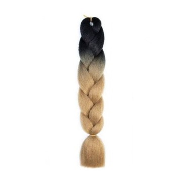 SYNTETYCZNE WŁOSY DO WARKOCZYKÓW - 120 CM - OMBRE - CZARNO-BLOND
