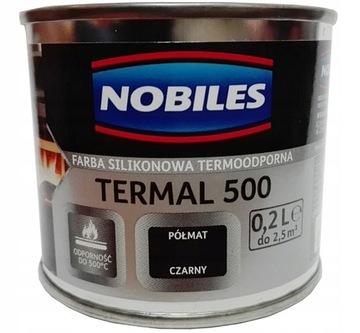 NOBILES FARBA ŻAROODPORNA TERMAL 500 CZARNA 0.2L