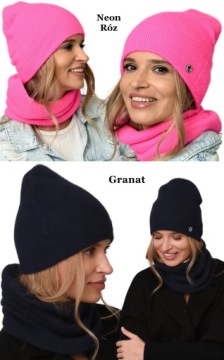 Туника-шарф POLISH HAT + SCOE Теплый модный зимний комплект COLOURS