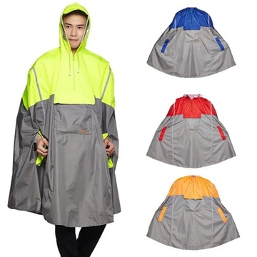 QIAN Hooded Rain Poncho Bicycle Waterproof Raincoats Cycling Jacket for