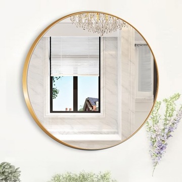 БОЛЬШОЕ КРУГЛОЕ ЗЕРКАЛО Промышленное ВАННАЯ КОМНАТА ГОСТИНАЯ СПАЛЬНЯ ЗОЛОТО 70 СМ XXL