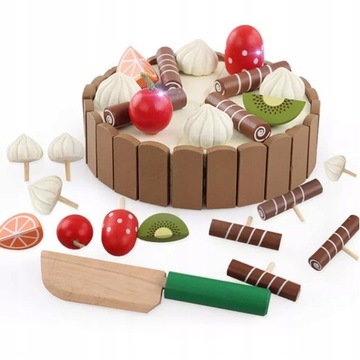 ДЕРЕВЯННЫЙ НАБОР ДЛЯ РАЗРЕЗКИ ТОРТА ДЛЯ ДЕТЕЙ МАГНИТ ТОРТ МАТАДИ НА ДЕНЬ РОЖДЕНИЯ