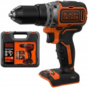 Wiertarko wkrętarka bezszczot. 18V 52Nm Black Decker BL186NT body + walizka