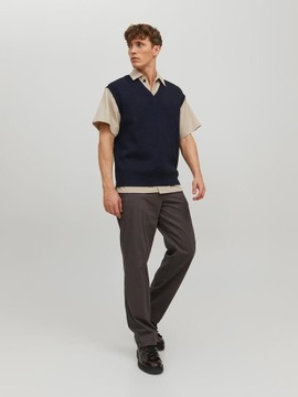 JACK&JONES GRANATOWA KAMIZELKA SWETERKOWA (L)