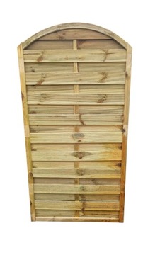 Płot lamelowy łukowy 90x180 gruba rama 4,4 cm