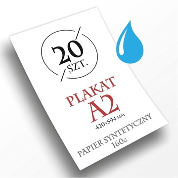Плакат А2 - синтетическая бумага 160г - ВОДОНЕПРОНИЦАЕМЫЙ - 20 шт.
