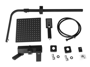 ЧЕРНЫЙ ДУШЕВОЙ НАБОР 25 ВАННА Смеситель для ДОЖДЕВОГО ДУША, ДЛИННЫЙ РУЧКА