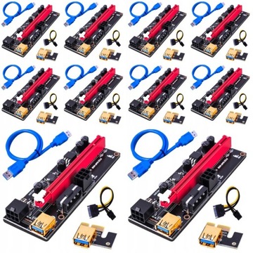 Набор из 8 шт. Riser 009S GOLD USB 3.0 PCI-E 1x-16x