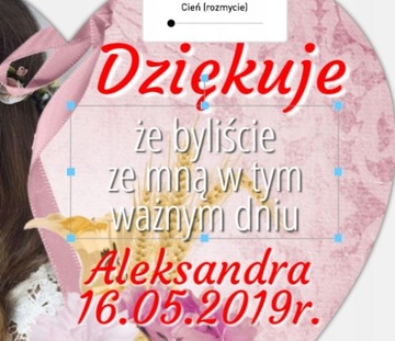 Благодарность гостям Первое Причастие Крещение День Рождения Годик МАГНИТ + КОНВЕРТ