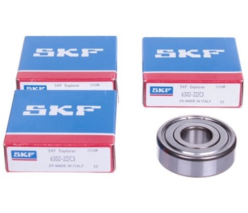 СТУПНЫЕ ПОДШИПНИКИ ПЕРЕДНИЕ ЗАДНИЕ WSK WFM 4X 6302 SKF C3 ZZ