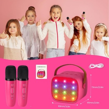 МИНИ-КАРАОКЕ-НАБОР С 2 МИКРОФОНАМИ И ПОРТАТИВНЫМ ДИНАМИКОМ BLUETOOTH
