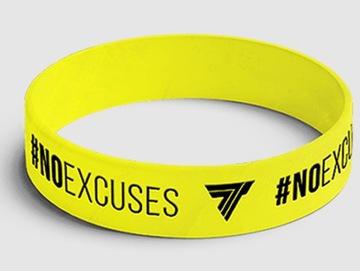 Trec Opaska Silikonowa #NoExcuses Żółta Opaska Na Rękę Ozdoba