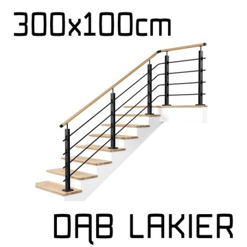 Balustrada barierka drewniana metalowa LOFT 3+1m