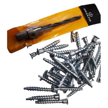 Konfirmat 7x50 - 100 sztuk + wiertło PRAKTIK
