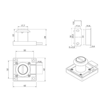 Замок для офисной мебели REJS Z01 - МАСТЕР под ключ