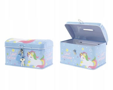 SKARBONKA METALOWA zamykana JEDNOROŻEC UNICORN