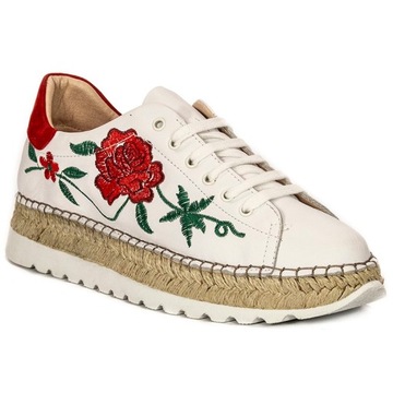 Espadryle półbuty Inofio skóra białe FAB27-01 r.36