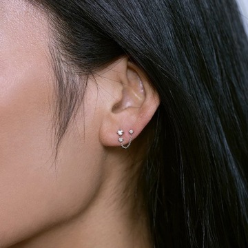 Двойная цепочка-заклепки Aide, маленькая цепочка-кисточка с тремя цирконами