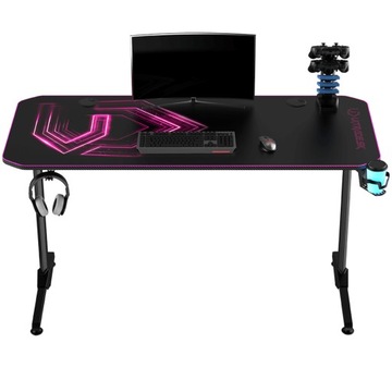 ИГРОВОЙ КОМПЬЮТЕРНЫЙ СТОЛ 140x60 см ULTRADESK FRAG + PAD Розовый