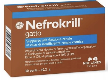 Nefrokrill gatto 30 tabletek NBF LANES - Prawidłowe Funkcjonowanie Nerek