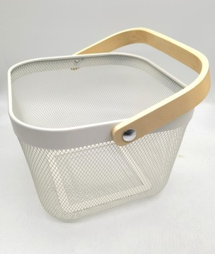 ДЕКОРАТИВНАЯ МЕТАЛЛИЧЕСКАЯ КОРЗИНА С ДЕРЕВЯННОЙ РУЧКОЙ ДЛЯ ФРУКТОВ И ОВОЩЕЙ LOFT