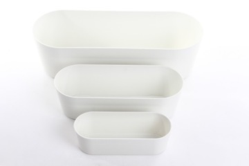 длинный белый цветочный горшок Flori 51x19/15 для трав