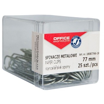 SPINACZE METALOWE OFFICE PRODUCTS, 77MM, W PUDEŁKU