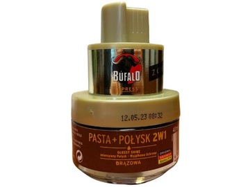Pasta do butów BUFALO Połysk 2w1 Brązowy 40 ml