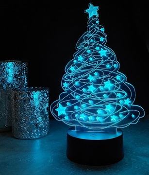 OZDOBA ŚWIĄTECZNA CHOINKA 3D LED KOLORY RGB PILOT