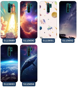 Чехол для Xiaomi Redmi 9 Designs Space Earth Moon Planets Ship UFO