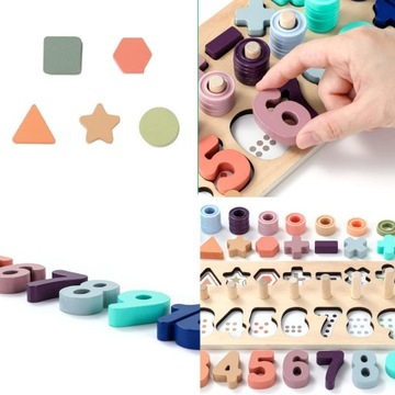 ДЕРЕВЯННЫЕ ГОЛОВОЛОМКИ С ЦИФРАМИ ДЛЯ ДЕТЕЙ, ИГРУШКИ ДЛЯ ИЗУЧЕНИЯ МАТЕМАТИКИ