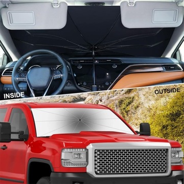 ЗОНТ СОЛНЦЕЗАЩИТНЫЙ КОЗЫРЬ ДЛЯ АВТОМОБИЛЕЙ С 2x ОТВЕРЖДЕНИЕМ 140х80см