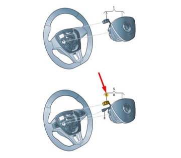 SVAZEK AIRBAG 7E0971584C VW POLO 2G AMAROK 2H T6 MULTIFUNKCE ORIGINÁLNÍ