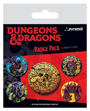 Przypinki na plecak Dungeons and Dragons 5 szt