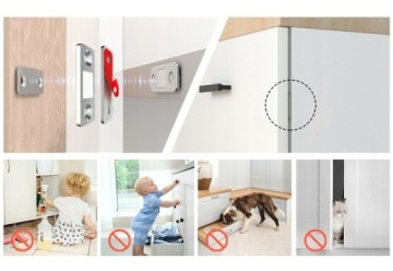 8x ЗАМОК МАГНИТНЫЙ МЕБЕЛЬНАЯ ЗАЩЕЛКА ДЛЯ ДВЕРЕЙ ШКАФА НАБОР МАГНИТОВ ДЛЯ ШКАФА