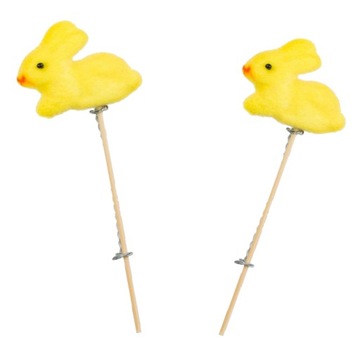 ZAJĄC NA PIKU FLOKOWANE ZAJĄCZKI ZESTAW 2szt 24cm